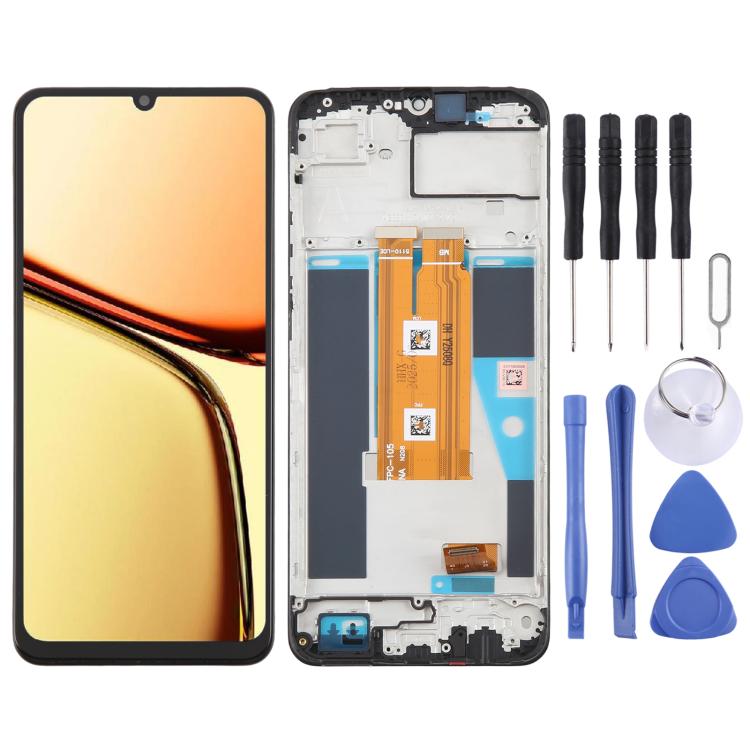 OEM LCD Screen Digitizer Full Assembly with Frame, For Realme 14x India, For Realme 14x RMX5020, For Realme C75 4G RMX3941, For Realme C65s, For Realme C65 5G, For Realme C61 4G RMX3939 RMX3930, For Realme Narzo N63 4G, For Realme C63 4G               ...