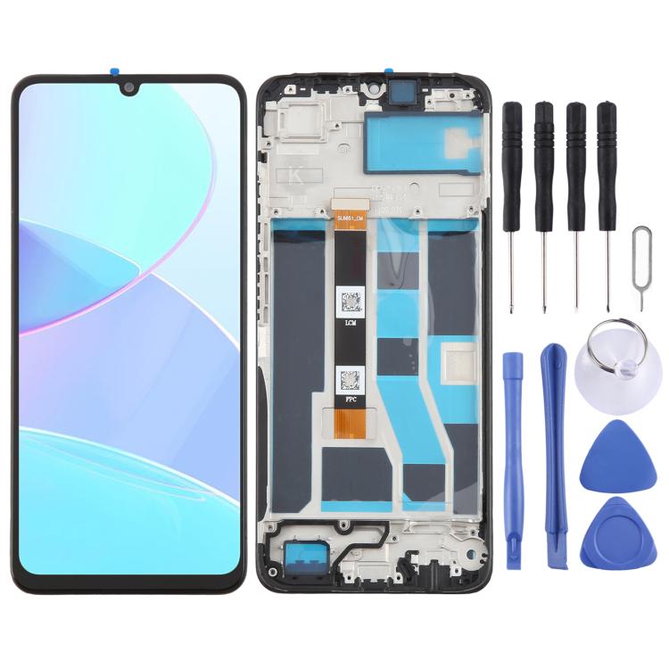 OEM LCD Screen Digitizer Full Assembly with Frame, For Realme 14x India, For Realme 14x RMX5020, For Realme C75 4G RMX3941, For Realme C65s, For Realme C65 5G, For Realme C61 4G RMX3939 RMX3930, For Realme Narzo N63 4G, For Realme C63 4G               ...