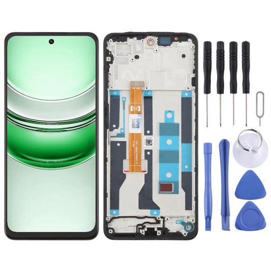 OEM LCD Screen Digitizer Full Assembly with Frame, For Realme 14x India, For Realme 14x RMX5020, For Realme C75 4G RMX3941, For Realme C65s, For Realme C65 5G, For Realme C61 4G RMX3939 RMX3930, For Realme Narzo N63 4G, For Realme C63 4G