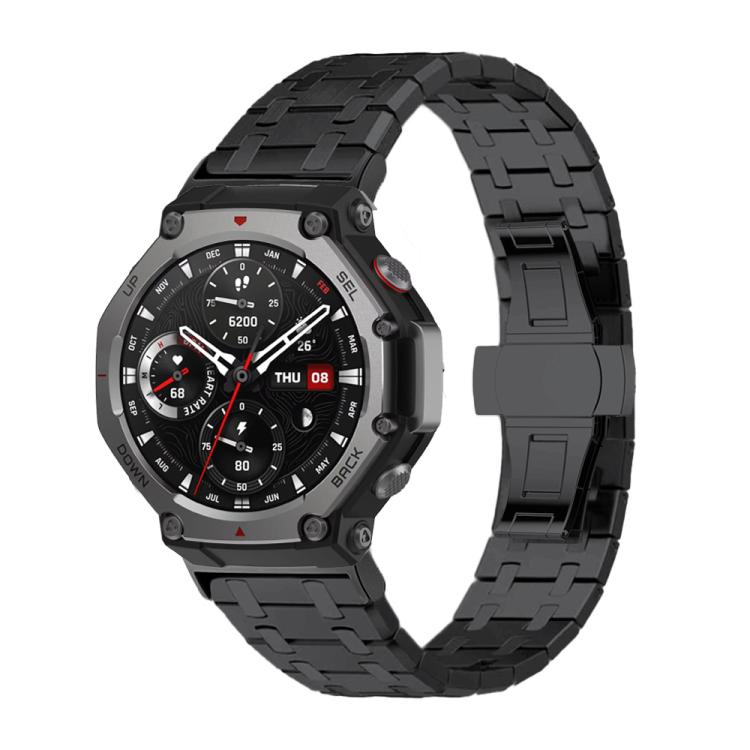 Butterfly Buckle Stainless Steel Watch Band, For  Amazfit T-Rex 3, For  Amazfit T-Rex 2, For Amazfit T-Rex Pro