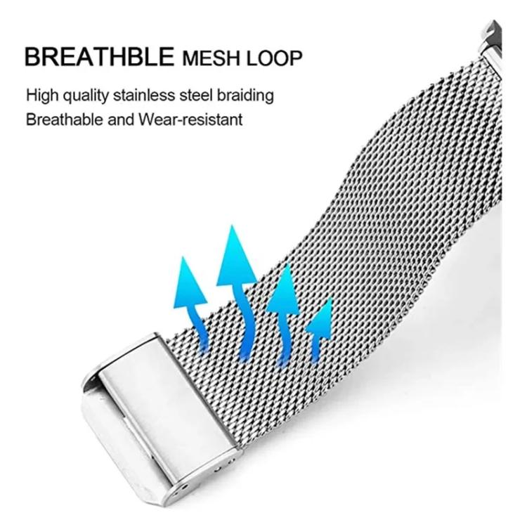 Fine Mesh Buckle Stainless Steel Watch Band, For Amazfit T-Rex Pro