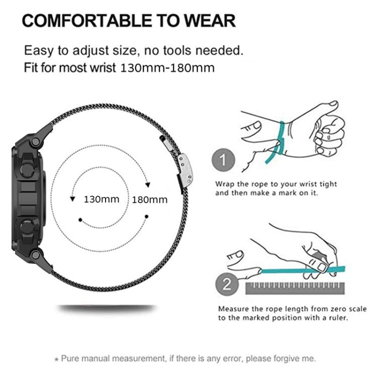 Fine Mesh Buckle Stainless Steel Watch Band, For Amazfit T-Rex Pro