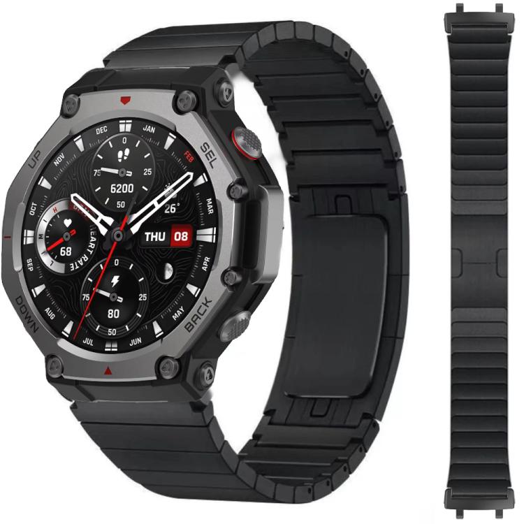 One Beads Side Detachable Stainless Steel Watch Band, For  Amazfit T-Rex 3, For  Amazfit T-Rex 2, For Amazfit T-Rex Pro