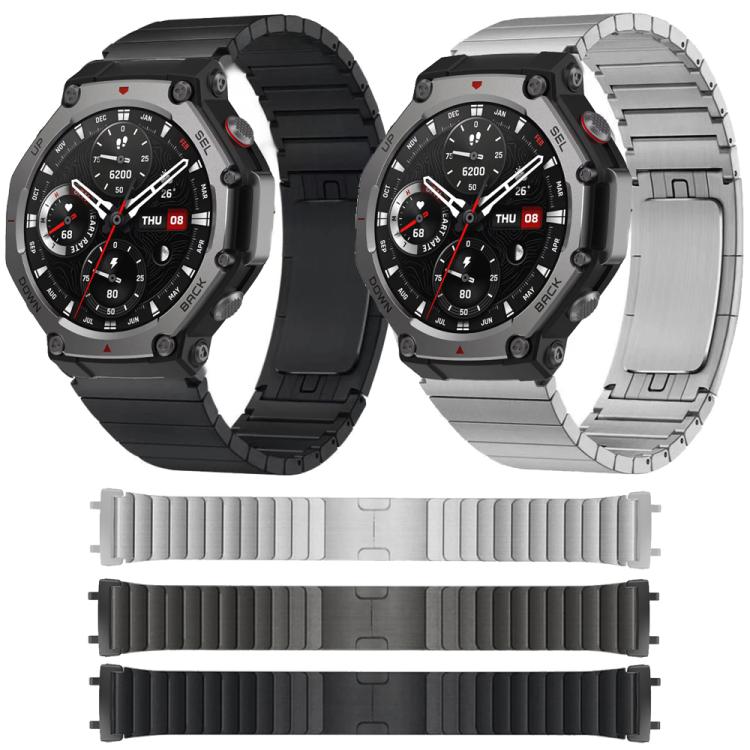 One Beads Side Detachable Stainless Steel Watch Band, For  Amazfit T-Rex 3, For  Amazfit T-Rex 2, For Amazfit T-Rex Pro