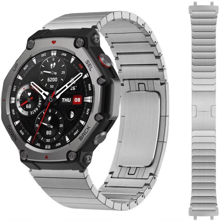 One Beads Side Detachable Titanium Alloy Watch Band, For  Amazfit T-Rex 3, For  Amazfit T-Rex 2, For Amazfit T-Rex Pro