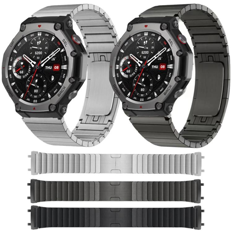 One Beads Side Detachable Titanium Alloy Watch Band, For  Amazfit T-Rex 3, For  Amazfit T-Rex 2, For Amazfit T-Rex Pro