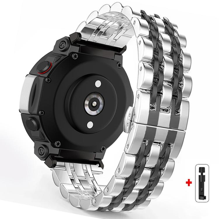 Seven Beads Butterfly Buckle Stainless Steel Watch Band, For  Amazfit T-Rex 3, For  Amazfit T-Rex 2, For Amazfit T-Rex Pro