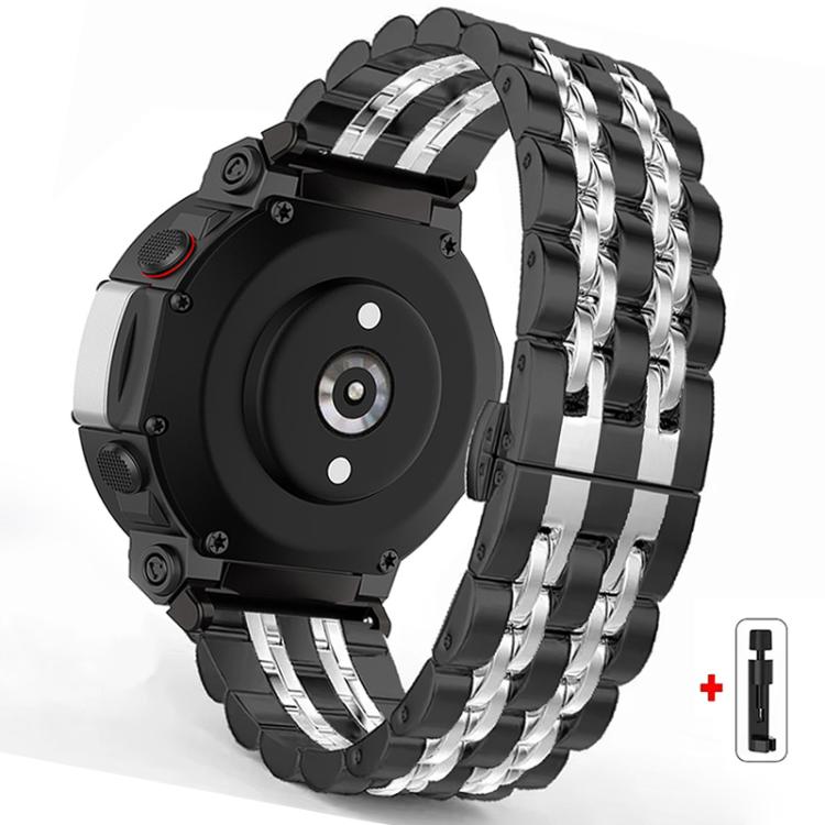 Seven Beads Butterfly Buckle Stainless Steel Watch Band, For  Amazfit T-Rex 3, For  Amazfit T-Rex 2, For Amazfit T-Rex Pro