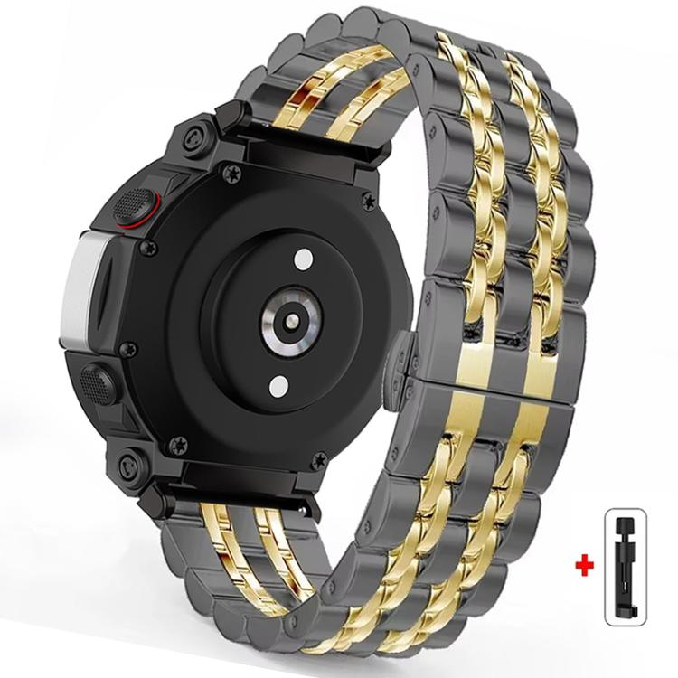 Seven Beads Butterfly Buckle Stainless Steel Watch Band, For  Amazfit T-Rex 3, For  Amazfit T-Rex 2, For Amazfit T-Rex Pro
