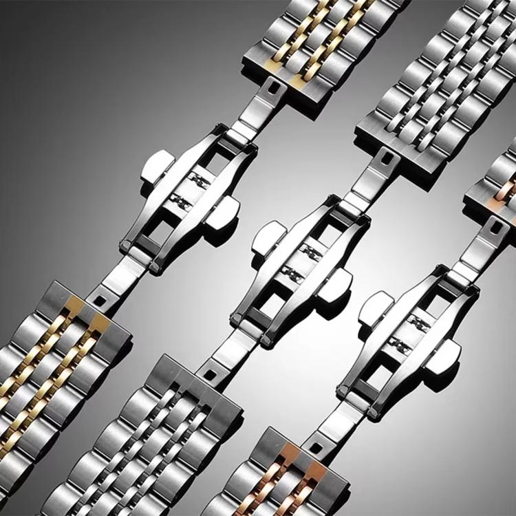Seven Beads Butterfly Buckle Stainless Steel Watch Band, For  Amazfit T-Rex 3, For  Amazfit T-Rex 2, For Amazfit T-Rex Pro