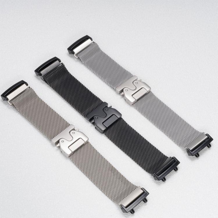 Parachute Snap Buckle Milanese Stainless Steel Watch Band, For  Amazfit T-Rex 3, For  Amazfit T-Rex 2, For Amazfit T-Rex Pro
