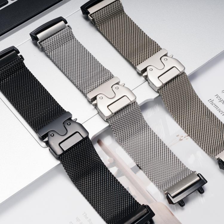 Parachute Snap Buckle Milanese Stainless Steel Watch Band, For  Amazfit T-Rex 3, For  Amazfit T-Rex 2, For Amazfit T-Rex Pro