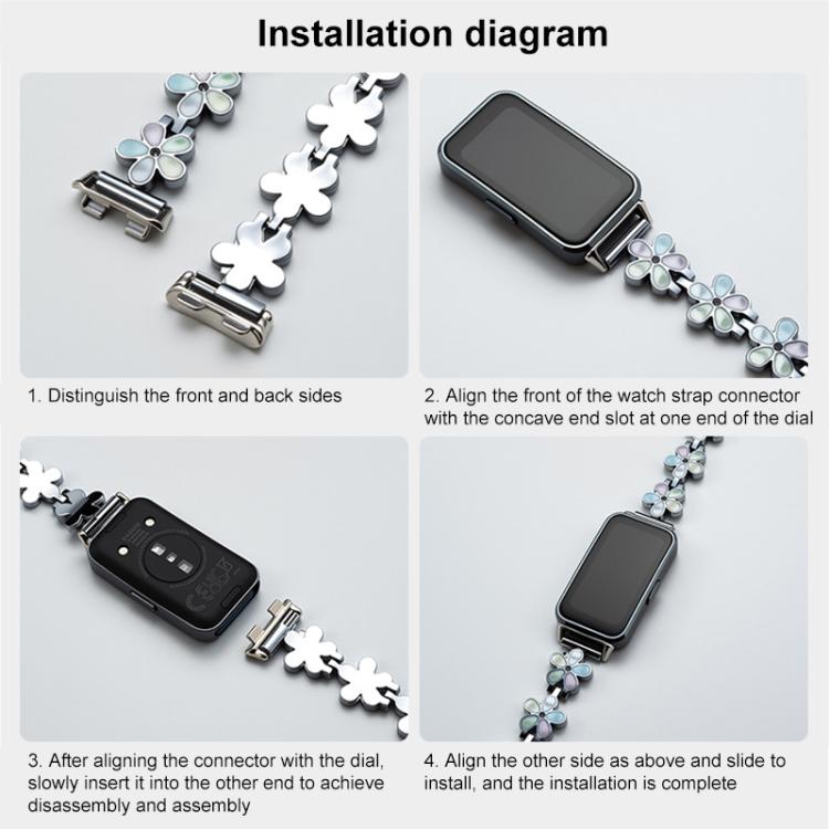 xDfind Sun Petal Metal Watch Band, For Huawei Watch Fit 5 / Fit 5 Pro / Fit 4, For Huawei Band 11 Pro / 11, For Huawei Band 10 / 9 / 8