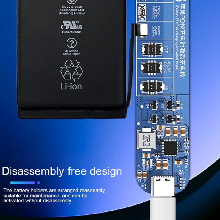 JTX P15 Disassembly-Free Battery Charging Activation Board with PD Charging for iPhone 6-16 Pro Max, JTX P15
