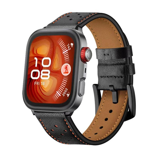 Plum Blossom Holes Leather Watch Band, For Huawei Watch Fit4 / Fit4 Pro / Fit3, For Huawei Watch Fit 2, For Huawei Watch Fit