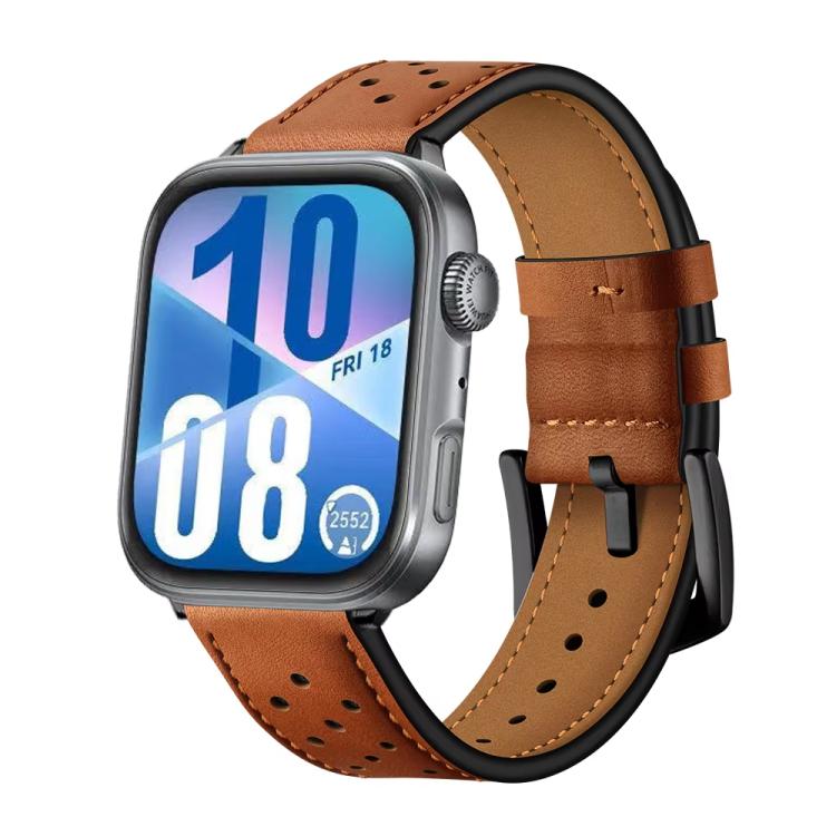 Plum Blossom Holes Leather Watch Band, For Huawei Watch Fit4 / Fit4 Pro / Fit3, For Huawei Watch Fit 2, For Huawei Watch Fit