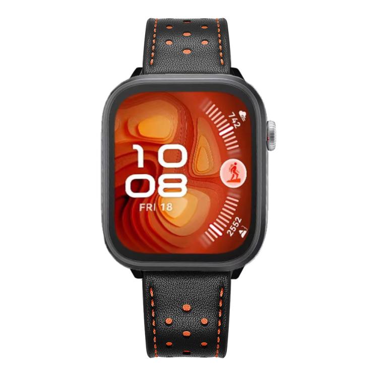 Plum Blossom Holes Leather Watch Band, For Huawei Watch Fit4 / Fit4 Pro / Fit3, For Huawei Watch Fit 2, For Huawei Watch Fit