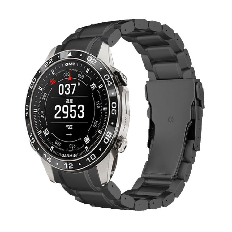 Curved Safety Buckle Titanium Alloy Quick Release Watch Band, For Garmin 22mm