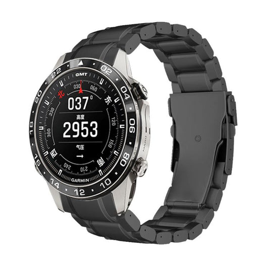 Curved Safety Buckle Titanium Alloy Quick Release Watch Band, For Garmin 22mm