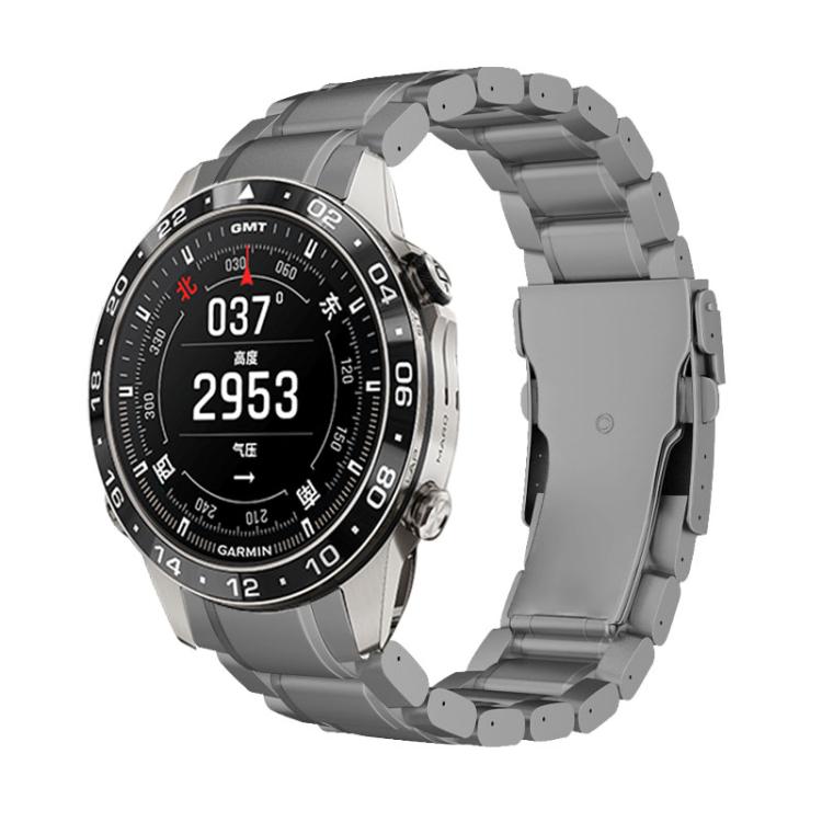 Curved Safety Buckle Titanium Alloy Quick Release Watch Band, For Garmin 22mm