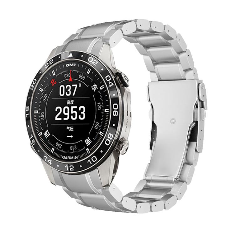 Curved Safety Buckle Titanium Alloy Quick Release Watch Band, For Garmin 22mm