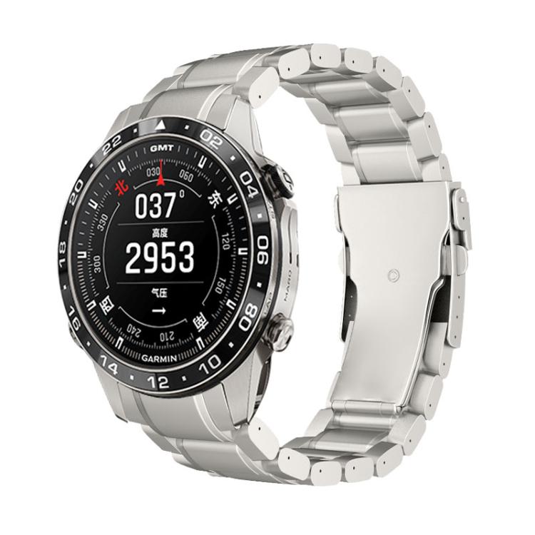 Curved Safety Buckle Titanium Alloy Quick Release Watch Band, For Garmin 22mm