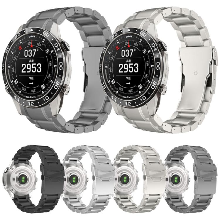 Curved Safety Buckle Titanium Alloy Quick Release Watch Band, For Garmin 22mm