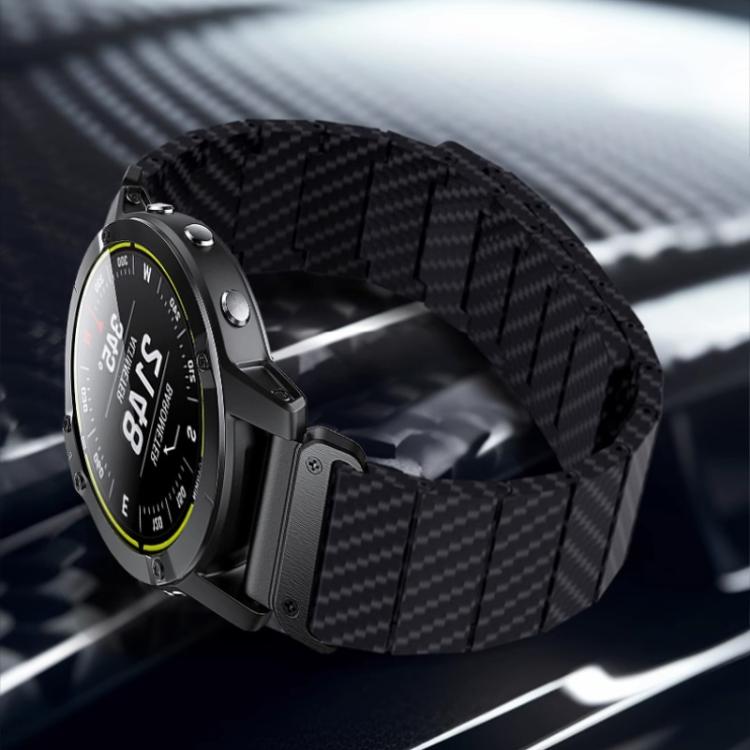 Carbon Fiber Magnetic Loop Watch Band, For Garmin 26mm, For Garmin 22mm