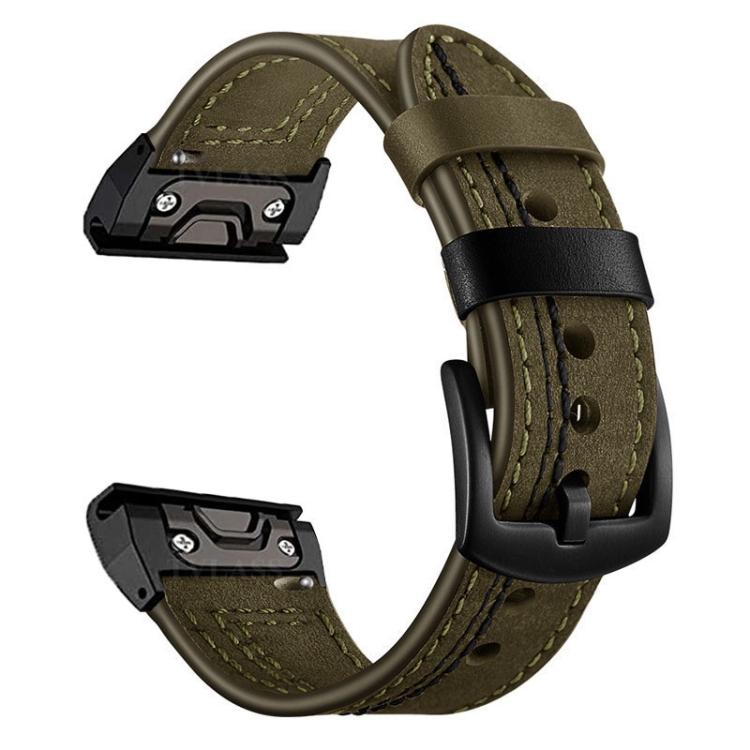 Seven-Line Leather Watch Band, For Garmin 26mm, For Garmin 22mm