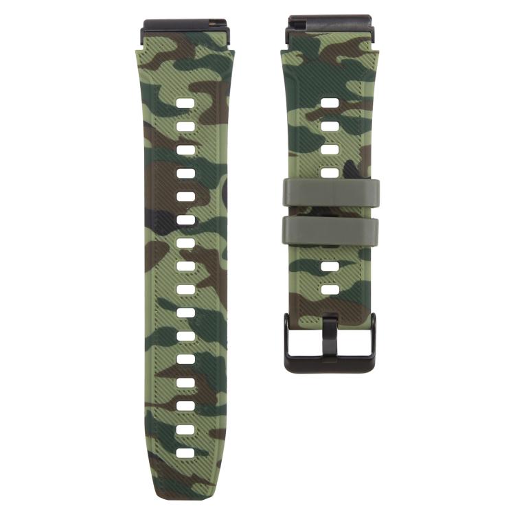 xDfind Black Connector Camouflage Print Silicone Watch Band, For Fitbit Versa 2 / Versa
