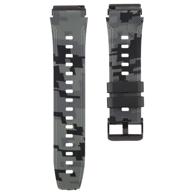 xDfind Black Connector Camouflage Print Silicone Watch Band, For Fitbit Versa 2 / Versa
