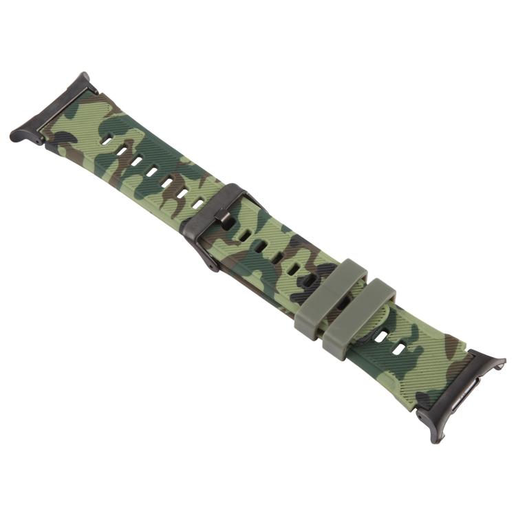 xDfind Black Connector Camouflage Print Silicone Watch Band, For Galaxy Watch Ultra2 2026 / 2025 / 1 2024, For Galaxy Watch9 / 8 / 8 Classic