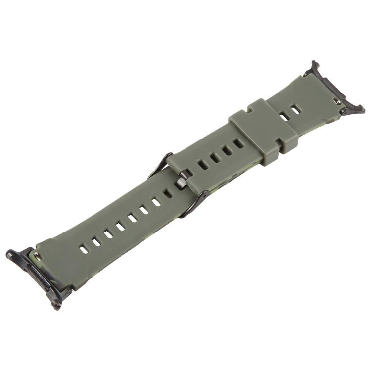 xDfind Black Connector Camouflage Print Silicone Watch Band, For Galaxy Watch Ultra2 2026 / 2025 / 1 2024, For Galaxy Watch9 / 8 / 8 Classic