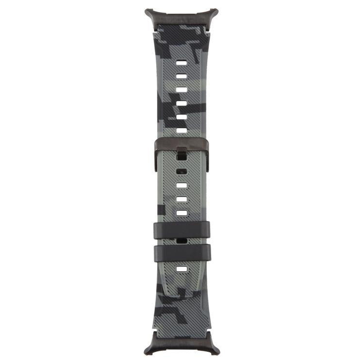 xDfind Black Connector Camouflage Print Silicone Watch Band, For Galaxy Watch Ultra2 2026 / 2025 / 1 2024, For Galaxy Watch9 / 8 / 8 Classic