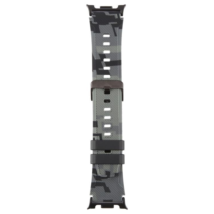 xDfind Black Connector Camouflage Print Silicone Watch Band, For Galaxy Watch Ultra2 2026 / 2025 / 1 2024, For Galaxy Watch9 / 8 / 8 Classic