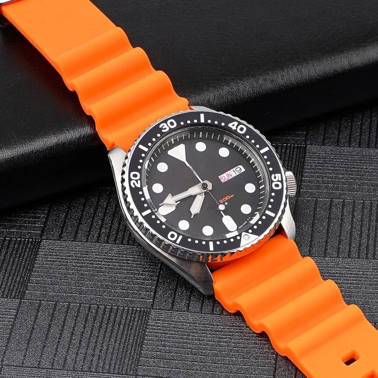 xDfind Silver Buckle Silicone Watch Band, 20mm, 22mm