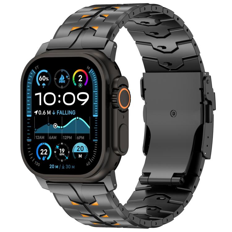 26mm Wide Dual-color Detachable Safety Clasp Titanium Alloy Watch Band, For Apple Watch 46mm / 49mm / 45mm / 44mm