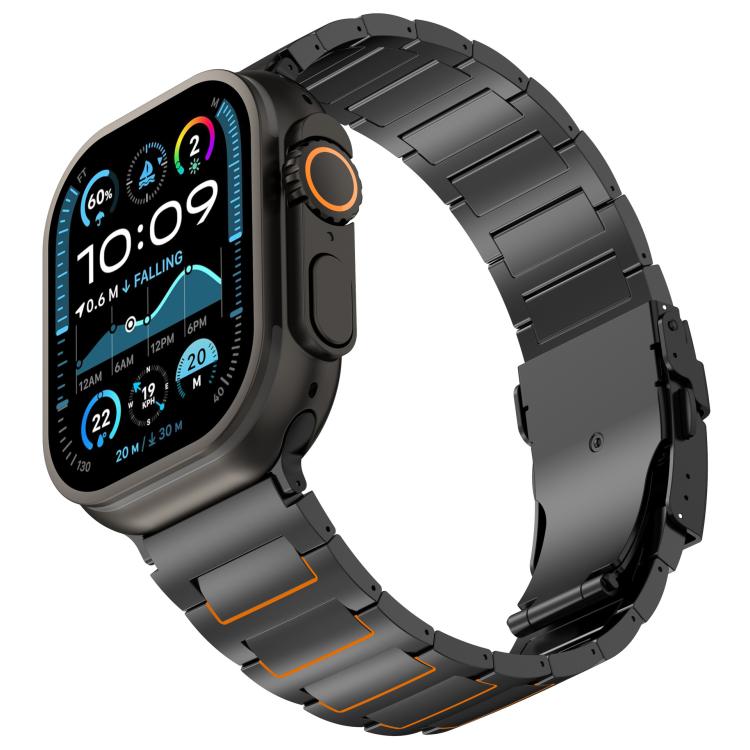 I-shaped Safety Clasp Titanium Alloy Watch Band, For Apple Watch 46mm / 49mm / 45mm / 44mm, For Apple Watch 42mm / 41mm / 40mm / 38mm