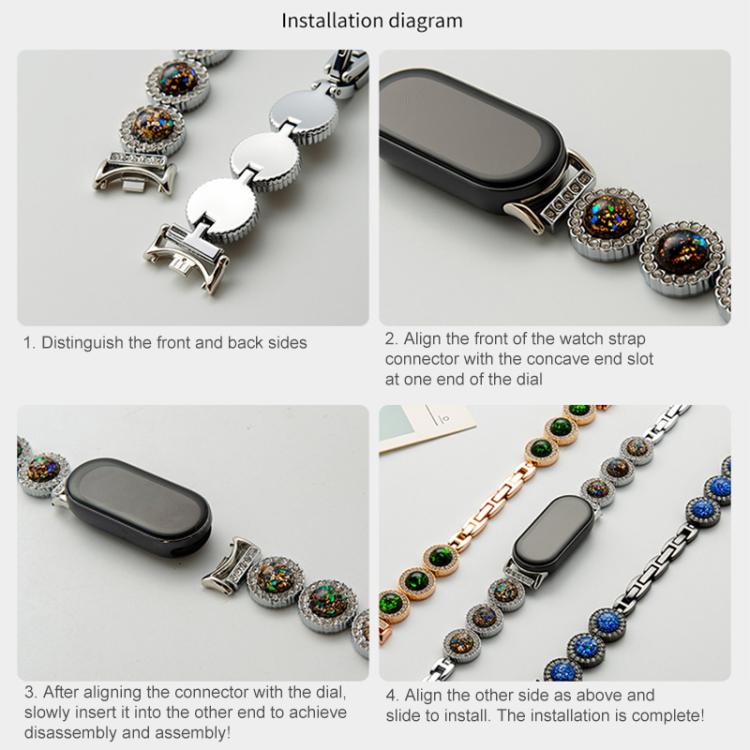xDfind Sparkling Diamond Jewelry Metal Watch Band, For Xiaomi Smart Band 10 / 9 / 8