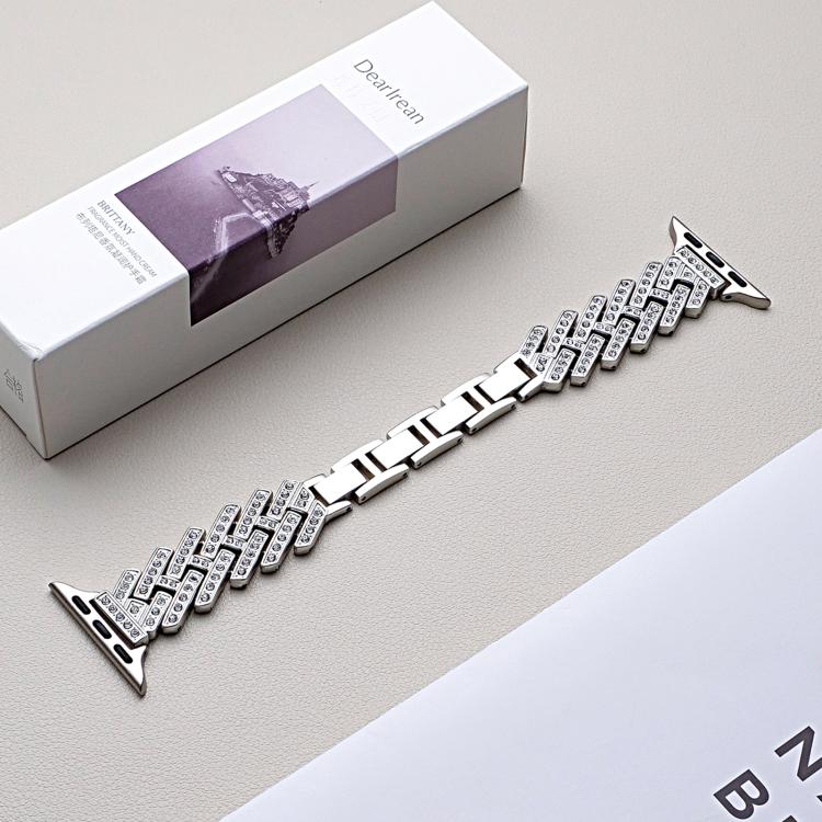 xDfind Drilled Twill H-shaped Metal Watch Band, For Apple Watch 42 / 44 / 45 / 46 / 49mm, For Apple Watch 38 / 40 / 41 / S11 42mm