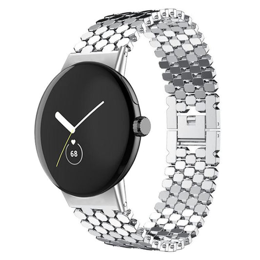 xDfind Fish Scale Texture Metal Watch Band, For Google Pixel Watch 5 / 4 / 3 / 2 / 1 41mm, For Google Pixel Watch 5 / 4 / 3 45mm