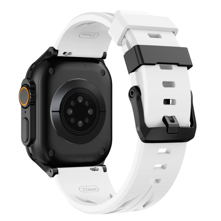Black Pin Buckle Silicone Watch Band, For Apple Watch 46mm / 49mm / 45mm / 44mm, For Apple Watch 42mm / 41mm / 40mm / 38mm