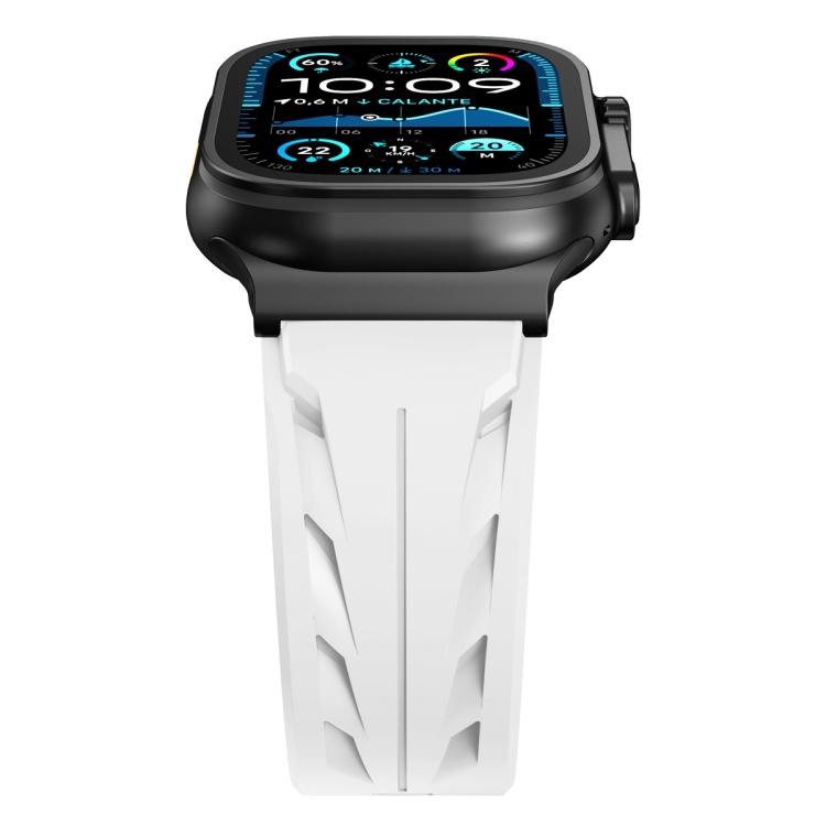 Black Pin Buckle Silicone Watch Band, For Apple Watch 46mm / 49mm / 45mm / 44mm, For Apple Watch 42mm / 41mm / 40mm / 38mm