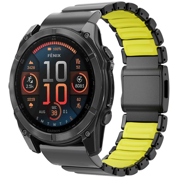Magnetic Norman Buckle Integrated One-bead Titanium Alloy Watch Band, For Garmin 26mm