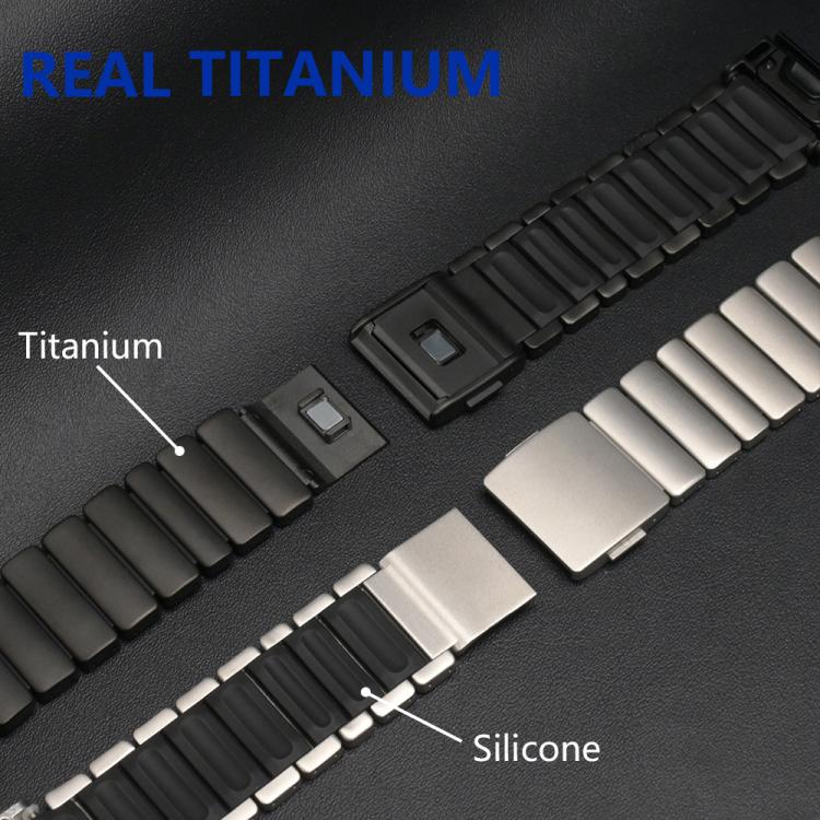 Magnetic Norman Buckle Integrated One-bead Titanium Alloy Watch Band, For Garmin 26mm