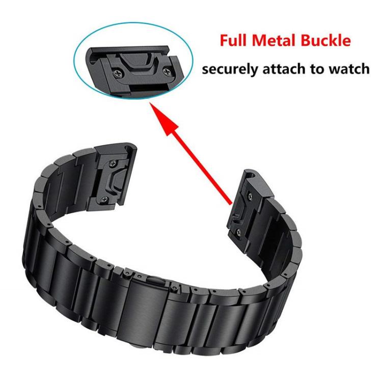 Integrated Three Beads Flat Buckle Titanium Alloy Quick Release Watch Band, For Garmin 22mm, For Garmin 26mm, For Garmin 20mm
