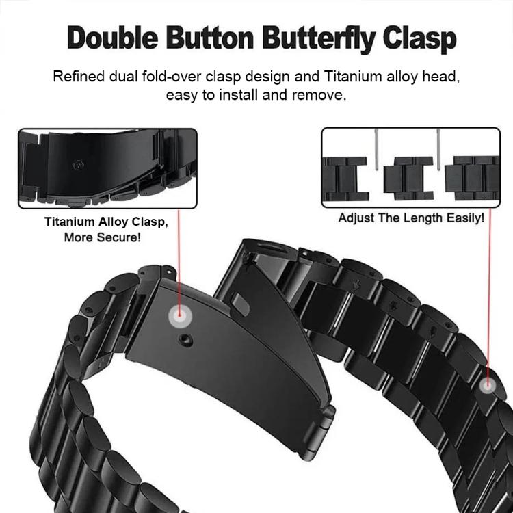 Integrated Three Beads Flat Buckle Titanium Alloy Quick Release Watch Band, For Garmin 22mm, For Garmin 26mm, For Garmin 20mm