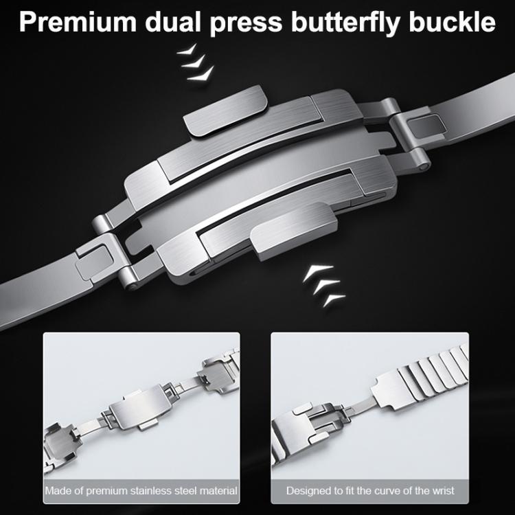 One Beads Dual-Press Butterfly Buckle Stainless Steel Watch Band, For vivo Watch GT 2 / iQOO Watch GT 2, For vivo Watch GT / iQOO Watch GT