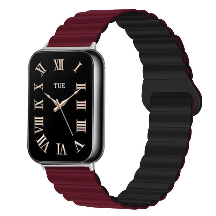 Two Color Reverse Buckle Magnetic Silicone Watch Band, For Xiaomi Band 10 Pro / Redmi Watch 6 / 5
