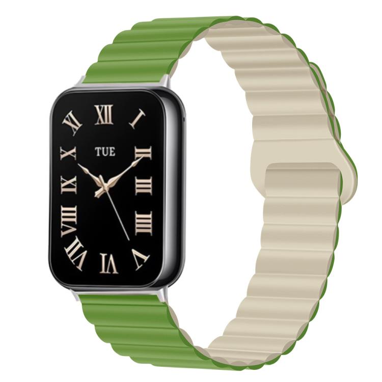 Two Color Reverse Buckle Magnetic Silicone Watch Band, For Xiaomi Band 10 Pro / Redmi Watch 6 / 5